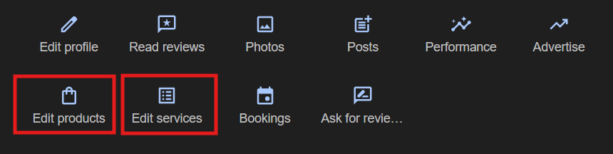 Add your products or services to gbp